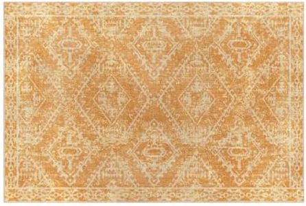 Vinyl Rug | McCall (057859UA) | Vinyl Floor Mat | Vinyl Floor Covering | Vinyl Carpet | Vintage | Decorative | Waterproof | Eco-Friendly | Non-Slip | Orange | 2'x3'