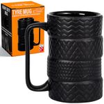 Xtremeauto Tyre Mug Car Cup Novelty Mugs - Ceramic Tyre Cup Mug for Coffee Tea Drinks Car Gifts Novelty Mugs for Men Mechanic Motorsport Enthusiast Funny Car Lover Gift for Men