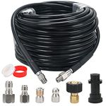 STYDDI Sewer Jetter Kit for Pressure Washer 50FT, Pressure Washer Drain Cleaner Hose with 1/4 Inch NPT Button and Rotating Sewer Jetting Nozzle, 4000 PSI