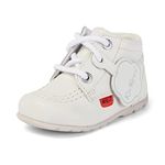 Kickers Unisex Baby Kick Hi Ankle Boots with Zip | Extra Flexibility for | Easy, White, 4 UK Child