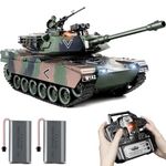 Supdex 1:18 RC Tank, 2.4Ghz M1A2 Remote Control Tank Model Toys, 15 Channel Battle Army Tank with Smoke, Light, Sound, Volume Switch, Military Toy for Adult and Kid That Shoots BBS and Water Bombs