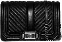 Rebecca Minkoff Women's Chevron Quilted Small Love Crossbody, Black