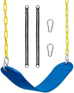 Decorlife Outdoor Swings Seats with 66" Rust-Resistant Heavy Duty Chain, Playground Swing Set Accessories Replacement Anti-Slip Seats, Backyard Swing Support 330lb for Kids or Adults (Blue)