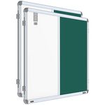 Pragati Systems® Prima Combination Board (Magnetic White Board and Green Chalkboard) for Home, Office & School with Heavy-Duty Aluminium Frame | 2x3 Feet (Pack of 2)