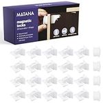 MATANA 20 Easy to Install Magnetic Baby Safety Locks & 4 Keys for Cupboards, Cabinets & Drawers with 3M Adhesive Tapes - No Drill, Invisible Design, Strong Magnet