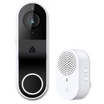 Kasa Smart Video Doorbell Camera Hardwired w/ Chime, 3MP 2K Resolution, 2-Way Audio, Real-Time Notification, Cloud & SD Card Storage, Alexa & Google Assistant Compatible (KD110), White, Black