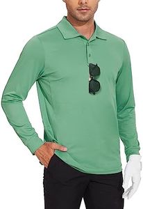 JWM Men's Long Sleeve Golf Polo Shirts - Athletic Casual Travel Performance Collar Shirts Lightweight Quick Dry UPF50