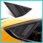 AOSK for Mustang Mach E Quarter Side Window Scoop Louvers Cover Window Visor Cover ABS (V2 Glossy Black)