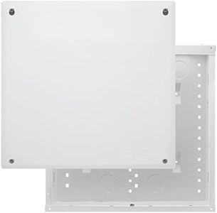 Legrand - OnQ 14 Inch Media Enclosure, 20 Gauge Cable Management Box, Cable Wall Cover with 2.5 Inch Opening for Wires, Recessed Media Box, Glossy White, EN1400