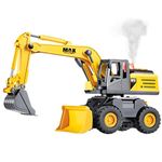 PLUSPOINT Oversized Construction Excavator Kids Toy Truck,Large Digger Vehicle Super-Sized Outdoor Toy With Realistic Movable Claw,Music,Lights And Smoke For Kids 3-8Years(Big Excavator),Multicolor