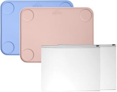 MRPR Silicone Suction Placemats for Kids – BPA-Free, Non-Slip, Dishwasher-Safe – Raised Edges, Travel Bags, Heat-Resistant – Mess-Free Mealtime for Home & On-The-Go