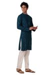 LookMark Present Men's Pure Rayon Chikankari Sequins Kurta||Men's Chikankari Rama Coloured Kurta|| AZ-LM-OG-Kurta 11 RAMA-XXL