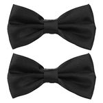 Yolev Black Bow Tie for Boy, Men Adjustable Pre-tied Bow Ties Set, Gift Idea for Adults & Children Classic Adjustable Bow Tie