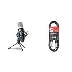 Marantz Professional MPM-1000 - Studio Recording Condenser Microphone with Desktop Stand and Cable - for Podcast and Streaming Projects & Stagg 3m XLR to XLR Plug Microphone Cable