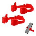 Jagowa 2PCS Thumbs Up Cell Phone Stands Adjustable Portable Smartphone Mount Lazy Phone Holder Novelty Thumbs (Black, Red)