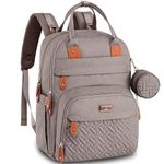 BabbleRoo Diaper Bag Backpack - Baby Essentials Travel Tote - Multi function Waterproof Diaper Bag, Travel Essentials Baby Bag with Changing Pad, Stroller Straps & Pacifier Case - Unisex, Khaki