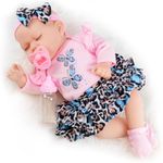 The Magic Toy Shop BiBi Doll 17" Reborn Baby Dolls Girl Bella Butterfly Design Outfit With Closed Eyes, Baby Doll Bottle, Dummy & Certificate - Reborn Baby Dolls For Girls & Boys (Girl in Skirt)