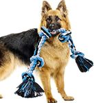 Bmag Dog Rope Toys for Aggressive Chewers, Heavy Duty Dog Toys for Medium Large Dogs, Tough Twisted Rope Toy with 5 Knots