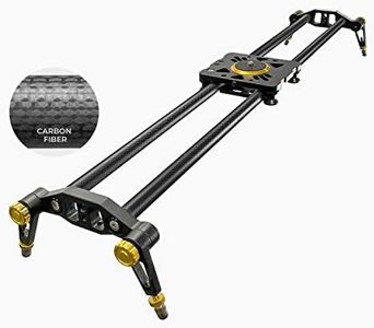 LimoStudio (Upgraded) 31.5 in Carbon Fiber Camera Slider, 80cm Dolly Track Rail, Smooth Bearing Stabilizer, Height Adjustable, Spirit Level, AGG1980