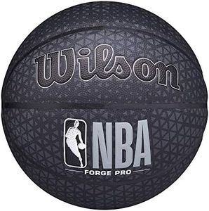 WILSON NBA Forge Series Indoor/Outdoor Basketball - Forge Pro, Black, Size 6 - 28.5"