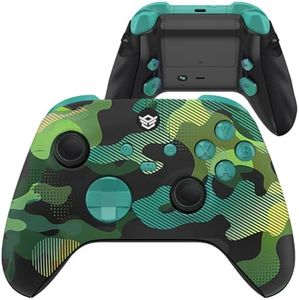 HEXGAMING ADVANCE Wireless Pro Controller Compatible with Xbox Series X/S & One, PC - TMR Thumbsticks, 4 Back Buttons, Adjustable Triggers, 8 Swap Thumbsticks - Grid Flow Green
