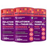 Carbamide Forte Melatonin 10mg Gummies - with TAGARA, L Tryptophan & Vitamin B6 | Sleep Aid Supplement – 60 Veg Gummies (Pack of 3)