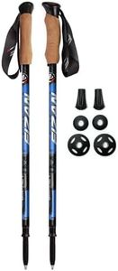 Fizan Compact 3 Trekking Poles – 5.6 oz Ultralight, Backpacking, Thru Hiking Poles, Adjustable, Collapsible, Customized Fit, Cork Grips, Aluminum Walking Sticks (Compact 3 / Cork/Blue)