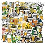 Funny Beer Stickers for Water Bottle, Cute Beer Bottle Whiskey Vinyl Waterproof Stickers for Laptop Luggage Computer Guitar Car Phone for Teens Kids Boys (Beer Sticker 50 Pcs)