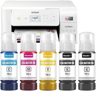 ChemU Sublimation Ink Compatible with EcoTank ET-2800 ET-2803 ET-2850 ET-4800 ET-15000 ET2720 ET2750 ET2760 Heat Press Transfer for Mugs T-Shirts Sublimation Blanks