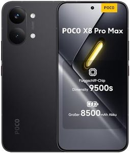 XIAOMI Poco X8 Pro Max Smartphone 12GB+256GB, Dimensity 9500s Prozessor, 8500mAh Akku, Ultra-helles AMOLED-Display, 50MP Light Fusion 600 Hauptkamera mit OIS, Handy in Schwarz, 3 Jahre Garantie