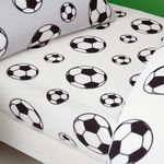 Catherine Lansfield Cosy Football Fleece Double Fitted Sheet White