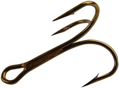 Mustad 3551 Classic Treble Standard Strength Fishing Hooks | Tackle for Fishing Equipment | Comes in Bronz, Nickle, Gold, Blonde Red, [Size 5/0, Pack of 25], Bronze