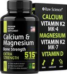 Calcium Citrate with Vitamin D3, K2 & Magnesium - Bone Strength Supplements 515 mg - Plant Based Calcium Supplement for Women & Men - Magnesium + Calcium D3 K2 Pills for Bone Health - 90 Capsules