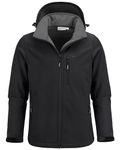 33,000ft Men's Softshell Jacket with Hood Fleece Lined Windbreaker Lightweight Waterproof Jackets for Hiking