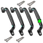 Dakzhou 4 Glow-in Playground Safety Handles, Jungle Gymnastics and playroom Ladder Handles, Door Handles, bunk Bed Handles (Black)