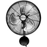 Hurricane 16" High Velocity Pro Oscillating Metal Wall Mount Fan w/ 3 Speeds, Black - Corded Electric Air Cooling Unit w/Powerful 2400 CFM Airflow for Home, Garage, Gym, Workshop & Greenhouse