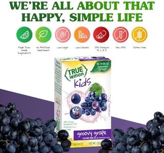 TRUE LEMON KIDS Groovy Grape (10 Packets) for Hydration - No Preservatives, No Artificial Flavors, No Artificial Sweeteners - Low Sugar Water Flavoring - Powdered Drink Mix for Kids