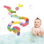 taseyok Toddler Bath Toys for Kids, DIY Bathtub Toys with Suction Cups, Fun Baby Shower Toys with Slide Track, Birthday Gift for Boys Girls Bath Time Fun Age 3 4 5 6 7 Year Old