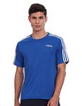 adidas Men Polyester Classic 3S Tee,Sports Fitted T-Shirts,Blubea , Small, Blue