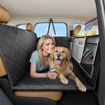 Dog Car Seat Cover for Back Seat,Sturdy Hard Bottom Dog Car Seat Extender Supports Up to 420 Pounds,Waterproof Dog Car Hammock for Car SUV Truck,Insulated Cooler Bag Included