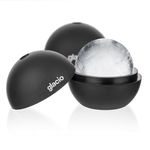 glacio Round Ice Cube Molds - Whiskey Ice Sphere Maker - Makes 2.5 Inch Ice Balls - 2 Pack