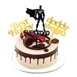Super Dad Happy Birthday Cake Toppers For Men Dad Birthday Decorations Cake Toppers Cup Cake Toppers For Men Husband Happy Father's Day Cake Toppers Pack Of 5 PCS