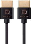 Monoprice High Speed HDMI Cable - 1.83M (6ft) - Black, 4K@24Hz, 10.2Gbps, 36AWG, YUV, 4:2:0 - Ultra Slim Series