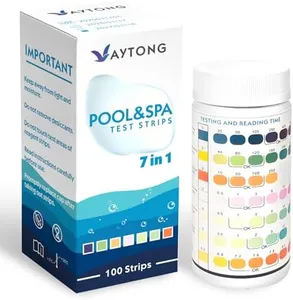 Hot Tub Test Strips, 100 Strips Water Hardness Test Kit, 7 in 1 SPA Test Strips for Hot Tub, Pool Test Strips for pH, Chlorine, Alkalinity, Bromine, Hardness, Cyanuric Acid