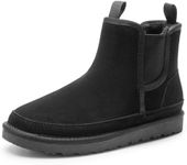 Bruno Marc Men's Winter Snow Boots FuzzyGo Rugged Suede Leather Cold Weather Warm Chelsea Outdoor Boots,Size 12,Black,SBSB2403M