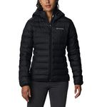 Columbia Women's Lake 22 Down Hooded Jacket, Hooded Puffer Down Jacket, Black, Size S