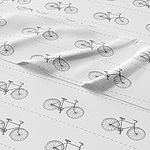Kids Bikes Full 4 Piece Sheet Set - Boys, Girls, Teens, Toddler - Easy Fit Deep Pockets - Breathable, Hotel Quality Bedding Sheets - Machine Washable - Wrinkle Free - Cute, Cozy, Soft - CGK Linens