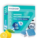 Wazdorf Washing Machine Cleaner Tablets - Deep Clean & Descale | Removes Odor, Limescale & Residue | Suitable for Front & Top Load | Non-Toxic, Eco-Friendly & Safe[36 Pcs]