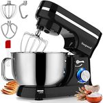 Vospeed Stand Mixer,5 Quarts 8-Speed 1000W Tilt-Head Food Mixer, Kitchen Electric Standing Mixer With Dough Hook, Whisk, Beater, Splash Guard & Mixing Bowl For Baking, Dishwasher Safe (Black)