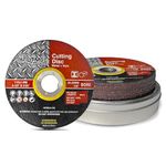 HAUTMEC Metal Cutting Discs 115 X 1.0 X 22.23mm, 60 Pack Cutting Discs for Angle Grinder with Portable Tin Box, EN12413 & MPA Certified, Expert Ultra Thin Cut-Off Wheels for Steel & Metal - HT0014